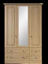 W1670 x D551mm F1049C 3 Door 4 Drawer Centre Mirror Robe