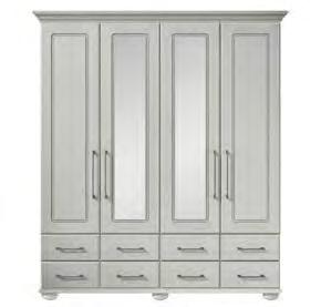 lighting Tall Centre Display Mirrored Robe with Drawers H2149 X W2330 X
