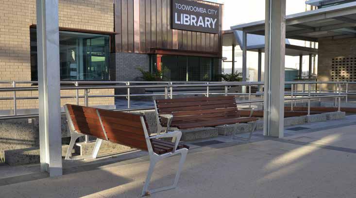 Case study details Customer: Hutchinson Builders Product: Location: Installer: A variety of park furniture, including park benches, seats, picnic settings and bin surrounds Toowoomba City Library,