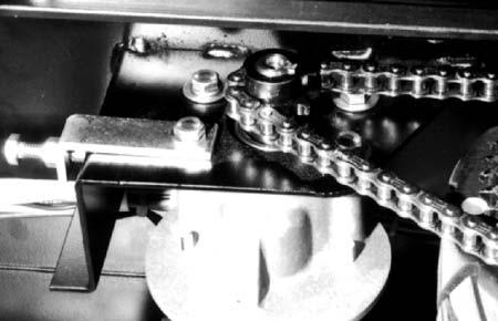 OPERATION DRIVE CHAIN MAINTENANCE FOR SAFETY: Before leaving or servicing machine, stop on level surface and turn off machine. Inspect drive chain for proper tension. Chain should flex between 6.