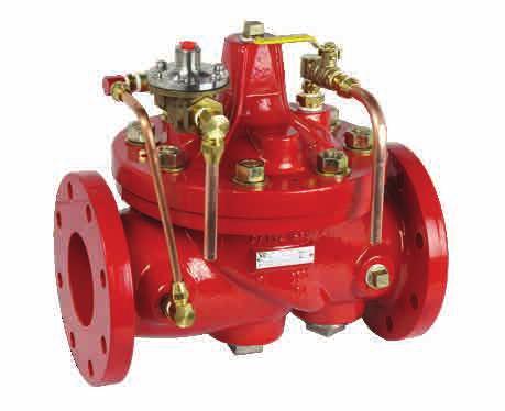 25" 8" 920 Series UL/FM approved Fire pump valves Pressure-relief/sustaining valves open when inlet pressure is above the field adjustable set point.