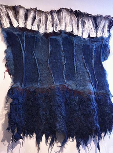 Felted wallhangings by Claudy Jongstra were the focal point of one room.