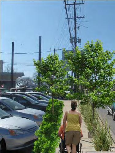 right-of-way Before and after, Metropolitan Avenue: Pedestrians