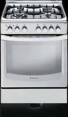Ignition Flame Failure Safety Device 68 Lt gross oven capacity 5 Cooking Functions including: Grill,