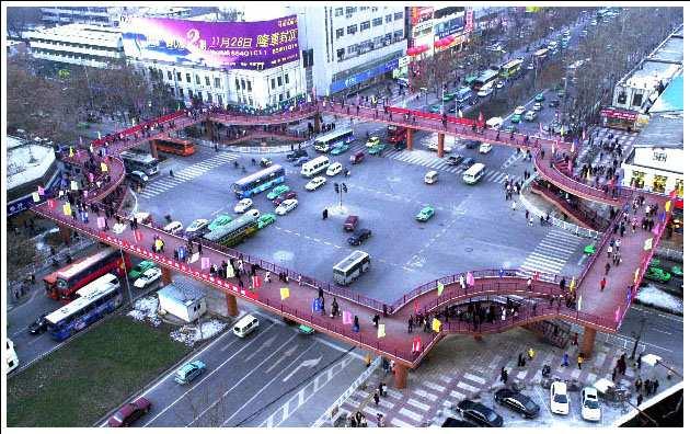 View of Xiaozhai s circular pedestrian overpass (http://trip.iecity.com/photo/317/detail2531.html) 3.4.