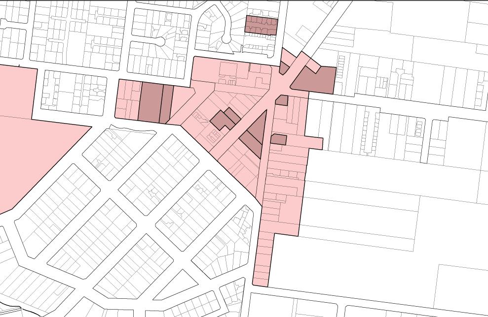 The Town Centre Core Figure 15 Heritage Overlay locations Legend Study