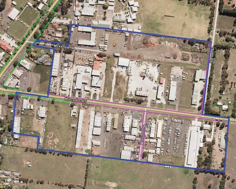 Business Corridor Figure 31 shows that there are significant gaps in the footpaths connecting Murradoc Road through to the Town
