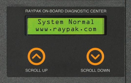 Xtreme Control Simple Serviceability Raypak s easy-to-understand user interface, including on-board diagnostics and LED operating status lights, tells the technician all he needs to know.