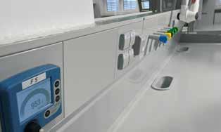 Internal rail for compatible equipment The internal rail below the panel surface accommodates useful equipment, such as storage shelves,