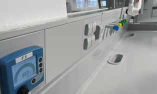 Internal rail for compatible equipment The internal rail below the panel surface accommodates useful equipment, such as storage shelves,