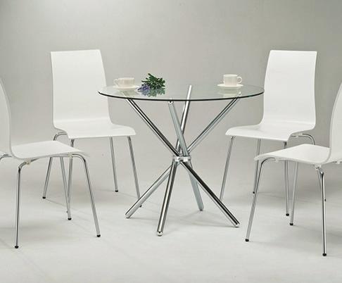 00 37 Glass Dinning Set Glass dining table and 4 chairs is sleek and will add an aesthetic appeal to your dining room.