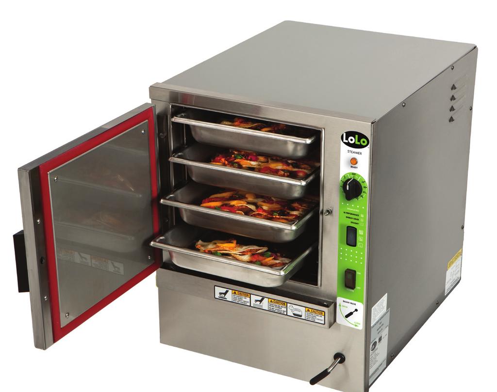 LoLo Electric & Gas Steamers 4-pan and 6-pan capacity A LoLo Steamer is fast, easy and efficient, and it noticeably increases commercial kitchen productivity.