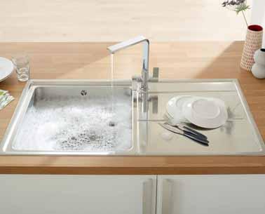 Stainless Steel Lamona Dorney single bowl sink Stainless Steel (LH drainer) Stainless Steel (RH drainer) UK SNK5217 UK SNK5207 - Overall sink dimensions: L985mm x