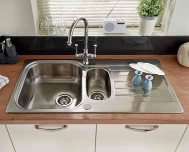 sink dimensions: L985mm x W508mm - Main bowl dimensions: L400mm x W420mm x D190mm - Material gauge 0.9mm - Inset 600 31L Cabinet Min.