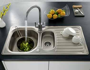 500 Compatible with waste disposal unit Main bowl One tap hole Lamona standard 1.