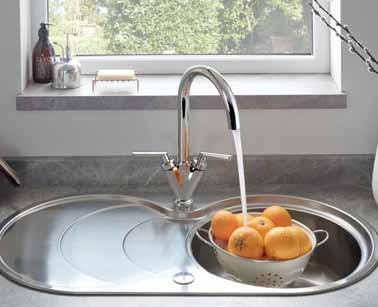 Stainless Steel Lamona round bowl sink with drainer Stainless Steel SNK6041 - Reversible - Overall sink dimensions: L900mm x W480mm - Main