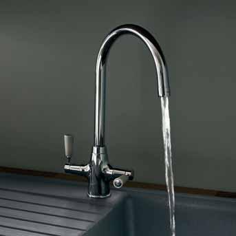 5 Water pressure Dual flow One tap hole Lamona Chrome and Grey Victorian