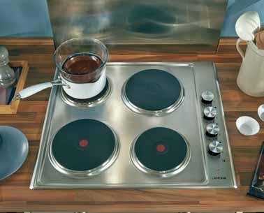 Electric hobs Lamona electric hob Stainless Steel LM1215-4 burners: 3 rapid & 1 standard - W580mm x D510mm - 2 year guarantee 32 Bosch electric hob Stainless Steel HP1211-4 burners: 4 rapid - W580mm