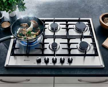 device Neff 5 burner gas hob Stainless Steel HNF1110-5 burners: 1 simmer, 2 semi-rapid, 1 rapid & 1 wok - Cast iron pan supports -