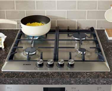 Gas hobs Bosch gas hob Stainless steel HP1160-4 burners: 2 semi-rapid, 1 rapid & 1 simmer - Cast iron pan supports - LPG