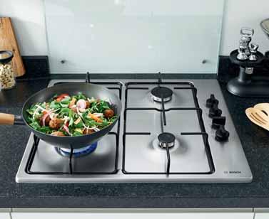 failure device Bosch standard gas hob Stainless steel HBH1000-4 burners: 1 rapid, 1 simmer & 2 semi-rapid - Steel pan supports -