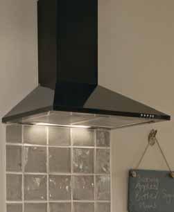 Lamona standard chimney extractor Black 60cm LM2401 - Push button control - 2 x 40W lights - Washable grease filters - H563mm - H933mm x W600mm x D475mm - 2