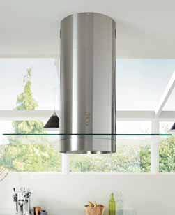 chimney section Lamona cylinder island extractor with glass Stainless Steel and Clear glass 60cm Stainless Steel and Clear glass 70cm Stainless Steel and Clear glass 90cm LM2601 LM2602 LM2604 LM2605
