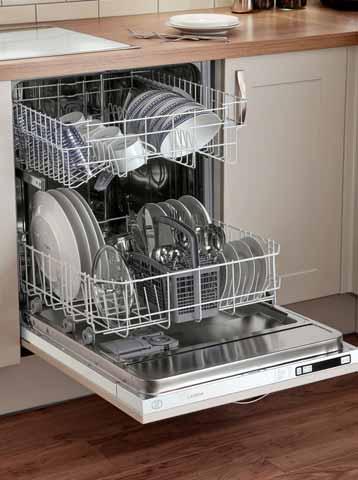 Integrated dishwashers Lamona fully integrated 60cm dishwasher White LM8605-4 temperature settings - Cold fill - Half load - Start delay up to 9 hours (3, 6 or 9 hours) - LED display - H818mm x