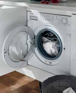Wash rating Drying rating Bosch integrated washing machine White 1200rpm HP8510 - H818mm x W600mm x D555mm - 2 year guarantee subject to registration with Bosch 15 programmes including: - Mixed and