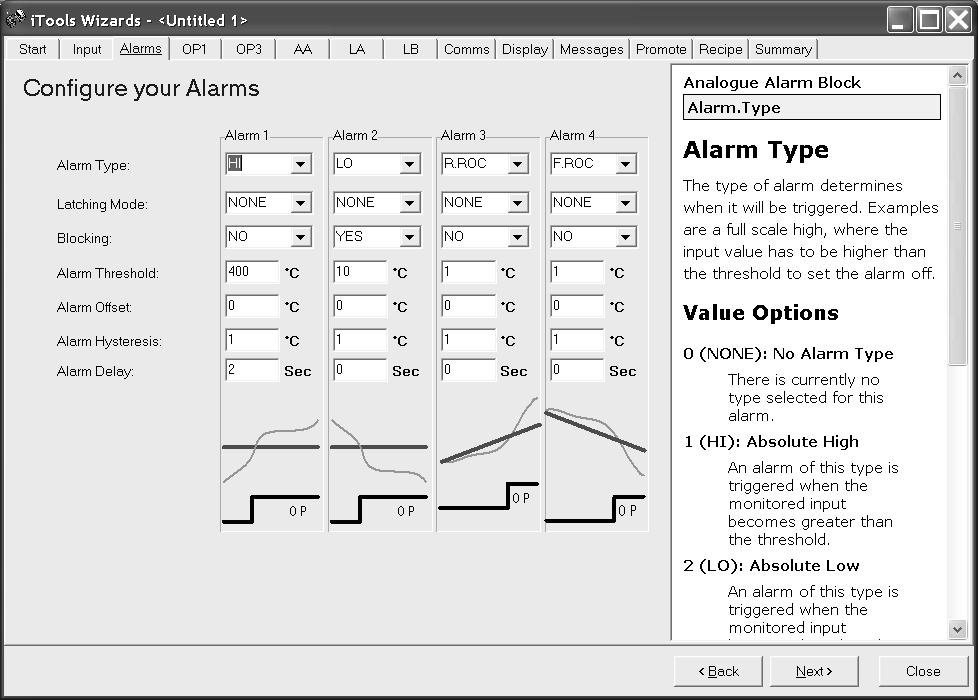 14.4.2 To Configure Alarms Up to four alarms are available in 3200 series indicators.