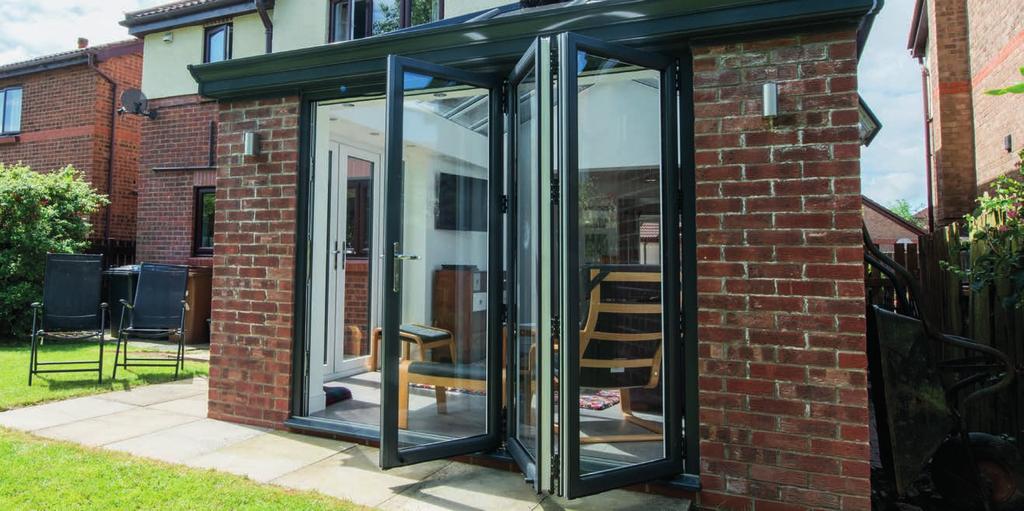 BIFOLD DOORS Pyramid Aluminium Slimfold bi-folding doors are the perfect choice for customers who wish to let the outside in.