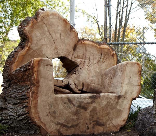 THE CARVED LOG CHAIR $7,500 Carved from a real tree, this large chair is part art and part function.
