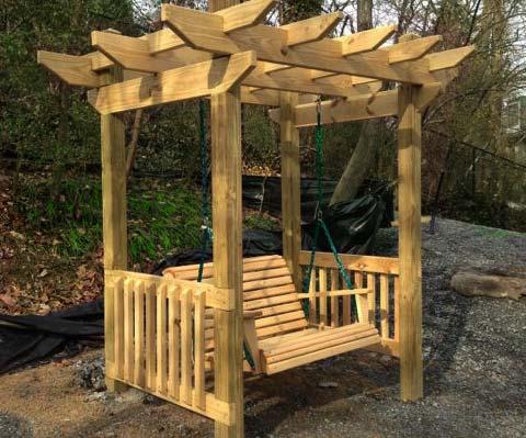 THE ARBOR SWING (for parents with infants) $3,500 A place where parents with infants can relax in the shade and gently rock their