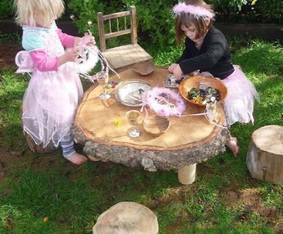 THE TREE STUMP TEA PARTY $6,000 Made from real trees, this natural table and three tree-stump chairs is the