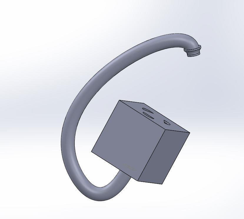 Image 2: Barrel cleaner designed in Solidworks. To use this machine, it must be placed on a stand (not pictured) and filled approximately sixty percent full of water.