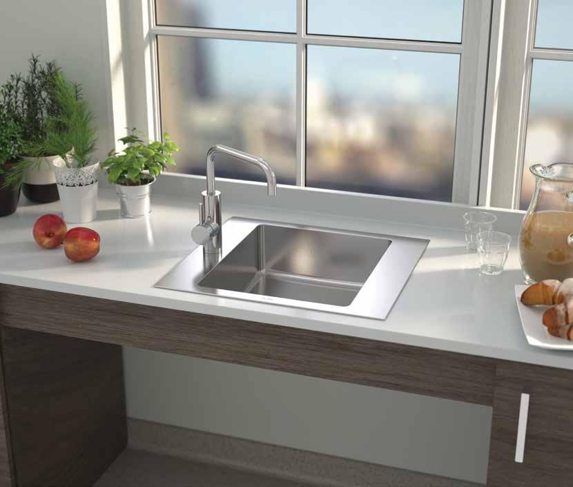 Products featured: Clark Evolution Care Single Bowl Overmount 4061.1 and Caroma Liano Sink Mixer 96194C5A.