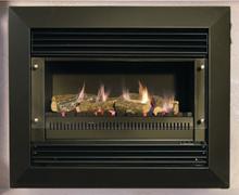 Optional climate control with Deluxe model Available in logs, pebble or coal The Pyrotech is available in two models, Standard and Deluxe, the Pyrotech glass fronted space heater heats up to 100 sq.