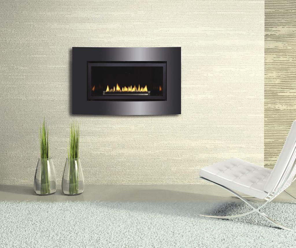 Flickering yellow flames dance atop the linear burner, echoing their light off the glass and the porcelain liner to create a nearly infinite flame effect making your Loft fireplace mesmerizing from