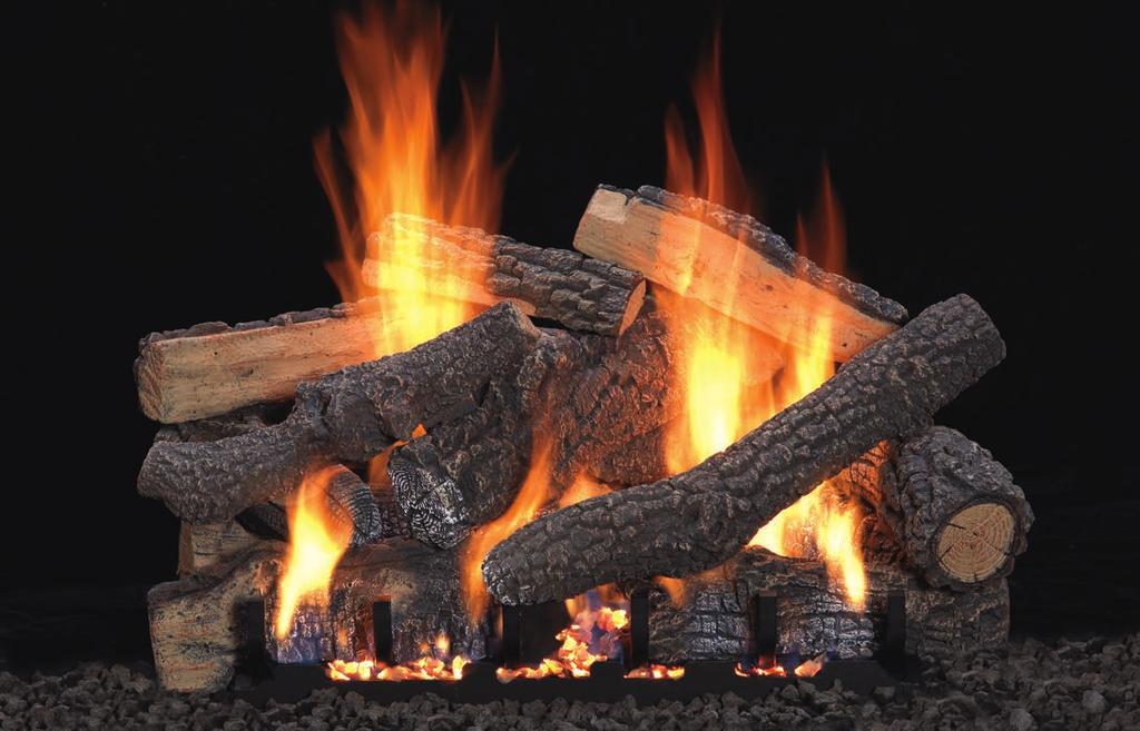 Vented Slope Glaze Burners and Logs Vented Slope Glaze Burners and Logs A vented gas log set makes a great alternative to the hassle of building a log fire in your wood-burning fireplace.