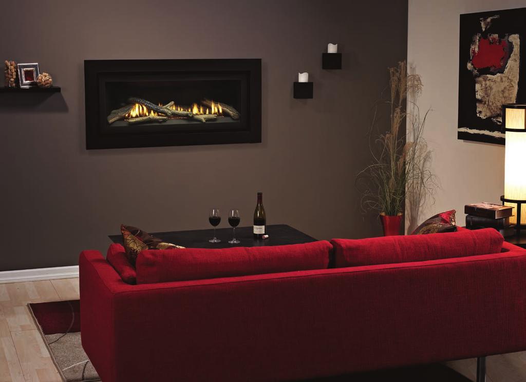 Boulevard Linear Direct-Vent Fireplaces Boulevard 41-inch Traditional Direct-Vent Fireplace, 4-inch Surround with Barrier Screen, and Charred Log Set Boulevard 41 Linear Direct-Vent Fireplaces The