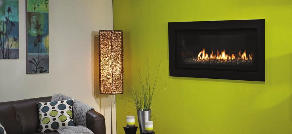 Boulevard Linear Direct-Vent Fireplaces The Contemporary model features a linear