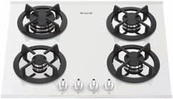 HOBS 60 stainless-steel BH 04 X LGF 4 E AV New high efficiency burners for low consumption Tempered glass