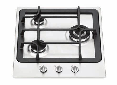 THG 8 AV X 45 50 thg 8 av burner gas hob Cast iron pan support with coordinated Can be installed with knobs facing frontally or sideways Optional