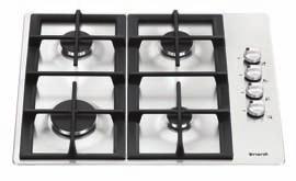 Cast-iron pan supports with coordinated AV electronic ignition and safety valves Built-in