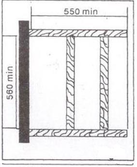 compartment must have the dimensions shown in Fig.2 and Fig.3 and must have supports to allow satisfactory ventilation.