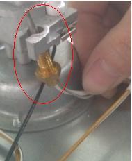 Insert thermocouple into the the relevant hole of the bottom cup