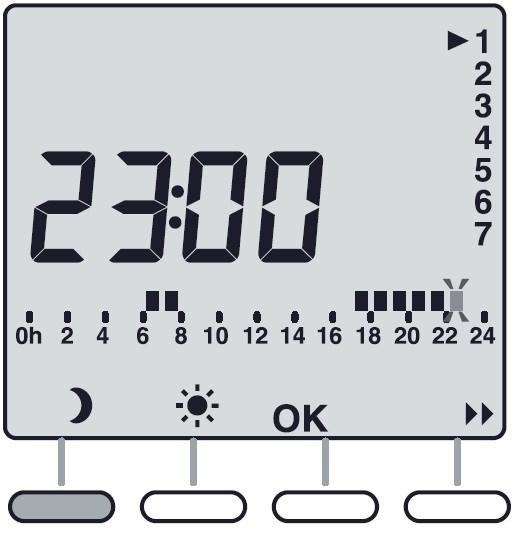 Press and hold sun until you reach 23:00 2 5 Press and hold sun until you