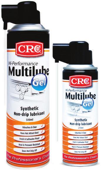 Multilube Gel Hi-Performance Synthetic Non-drip Lubricant CRC Multilube Gel is a unique synthetic penetrating gel specifically formulated to provide a clean, odourless lubricant for high-pressure and