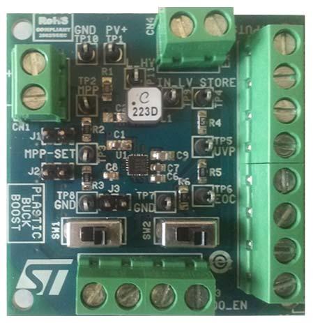 STEVAL-ISV020V1 Evaluation board for SPV1050 ULP energy harvester and battery charger buck-boost configuration Description Data brief Features First startup at Vin = 2.