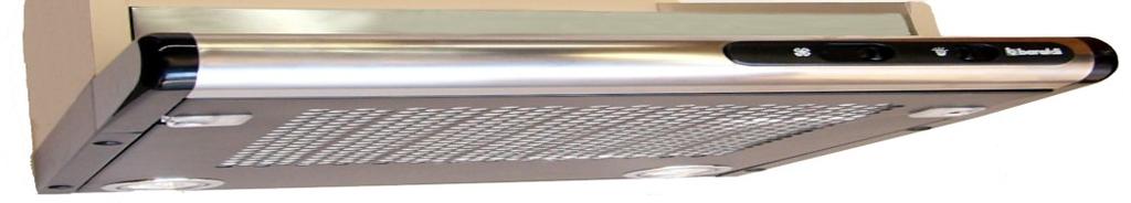 Top View 210m 260mm CAMEC RANGEHOOD Powerful 12v 2 speed twin extractor fans. Roof or rear air venting.